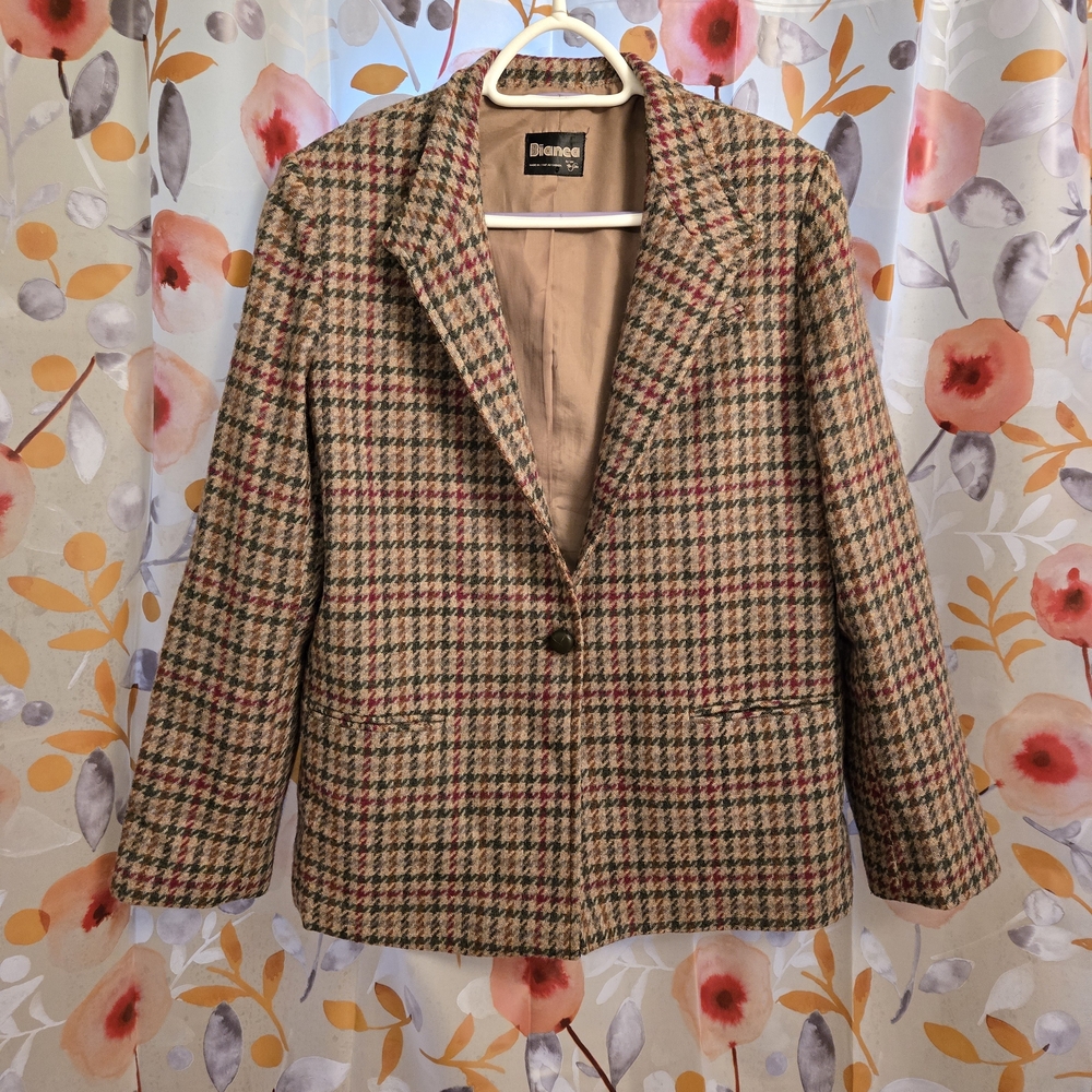 Vintage Wool Houndstooth Jacket